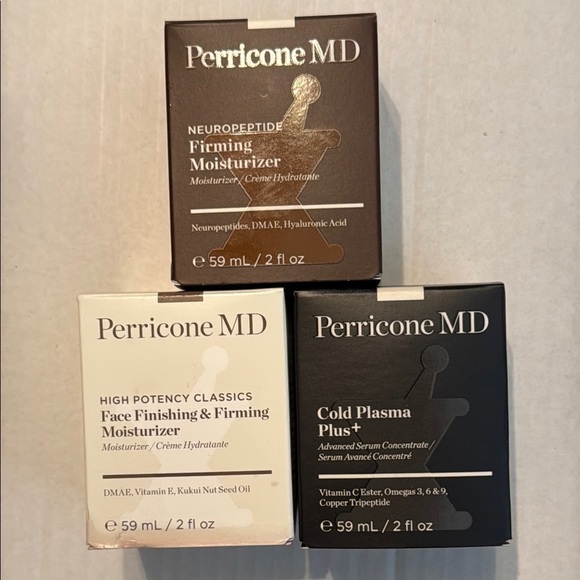 NEW Perricone MD Bundle Cold Plasma +, Face Finishing/Neuropeptide Moisturizers - Picture 1 of 7